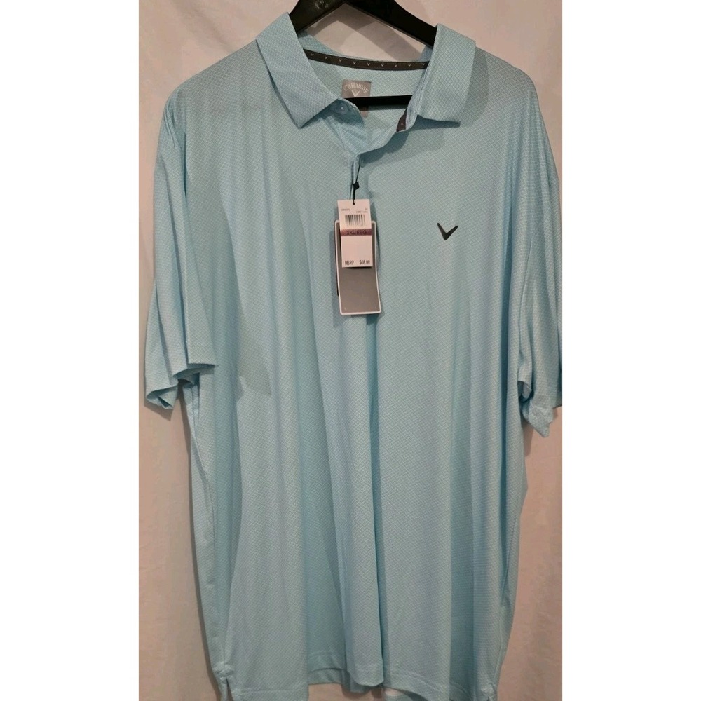 Callaway Opti-Dri Golf Polo Shirt Men's 2XL, Blue Floral, NWT, Breathable Active